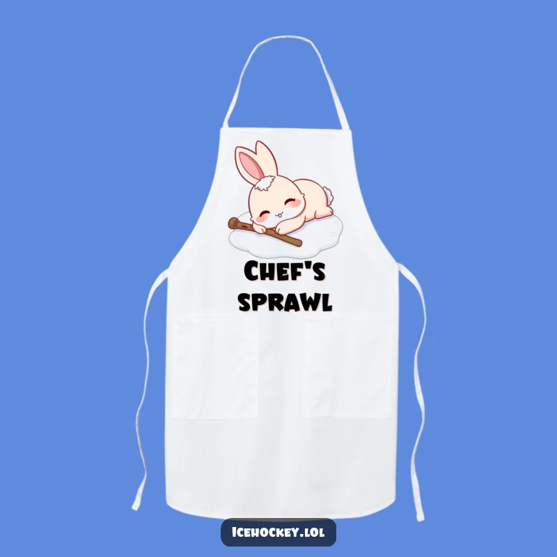 Funny Rabbit Ice Skating Apron: Cook with Smiles in the Kitchen.