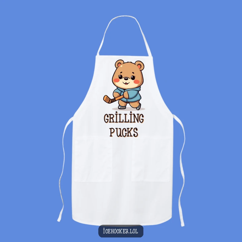 Funny Bear Apron - Kitchen Determined Hockey Bib, Hilarious Funny Gift