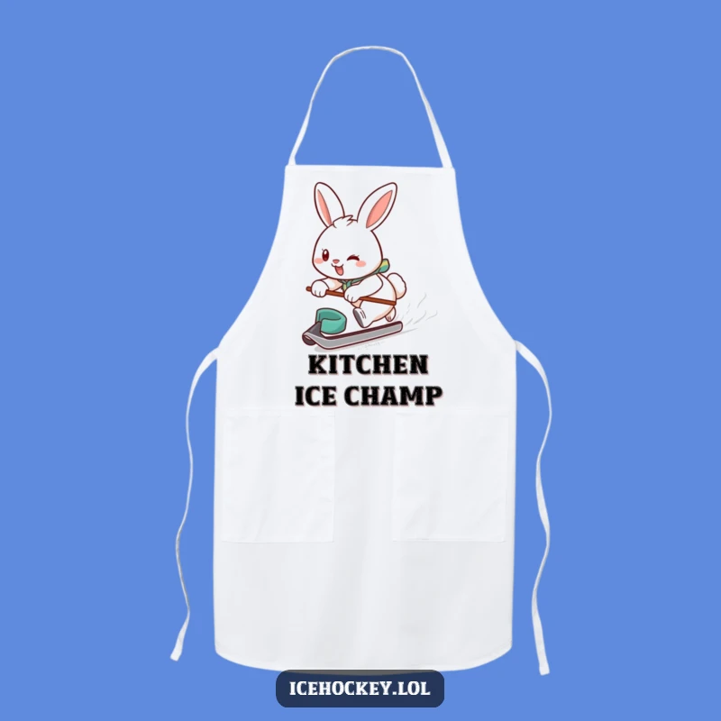 Funny Bunny Hockey Apron - Cook with Determination & Humor!