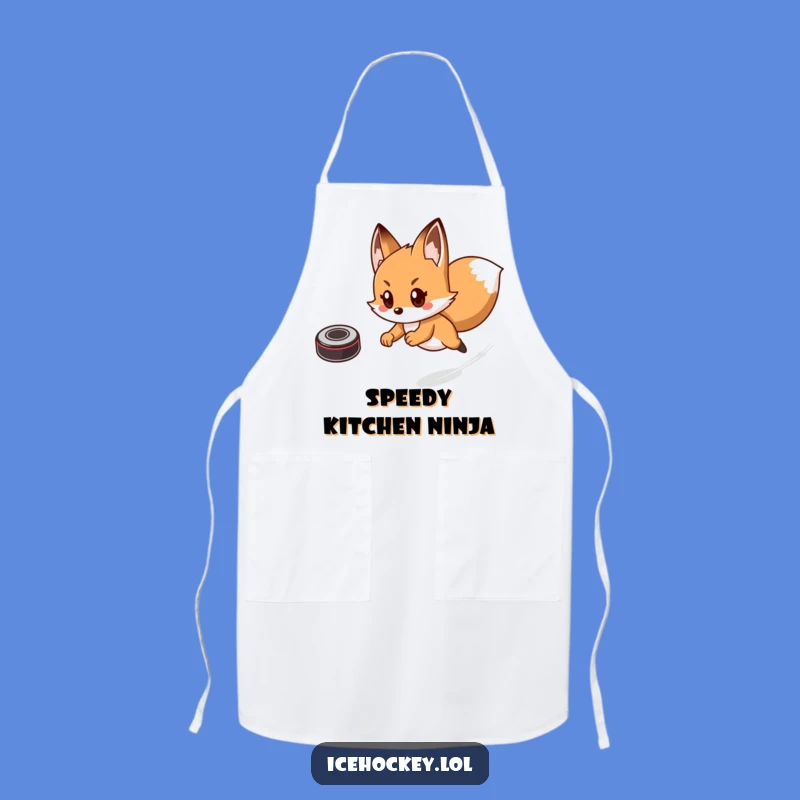 Funny Fox Hockey Apron: Cook Up Fun with a Speedy Fox - Ideal Funny Chef Gift