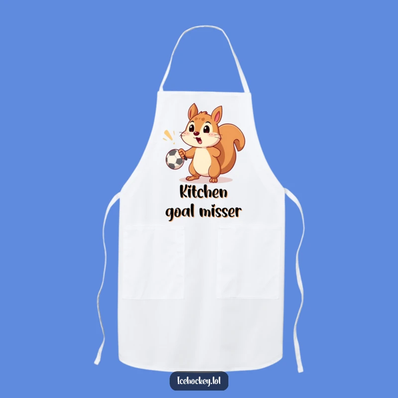 Funny Squirrel Soccer Apron - Cook with Playful Mishaps!