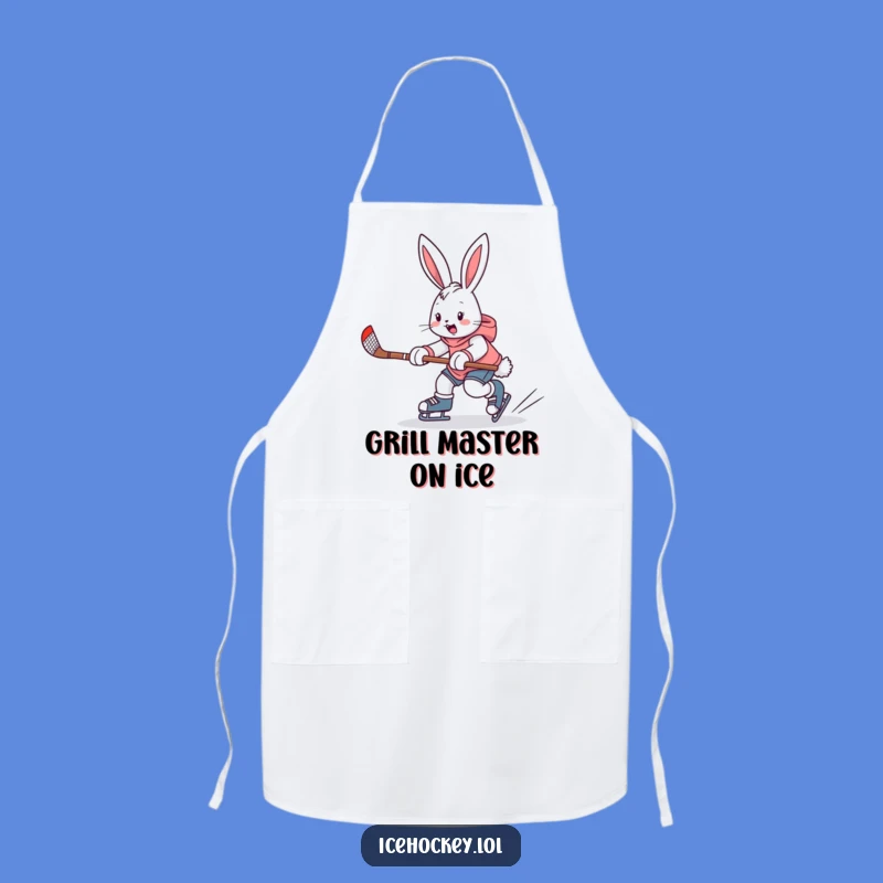 Funny Bunny Hockey Apron, Hilarious Kitchen Gear for Puck Lovers