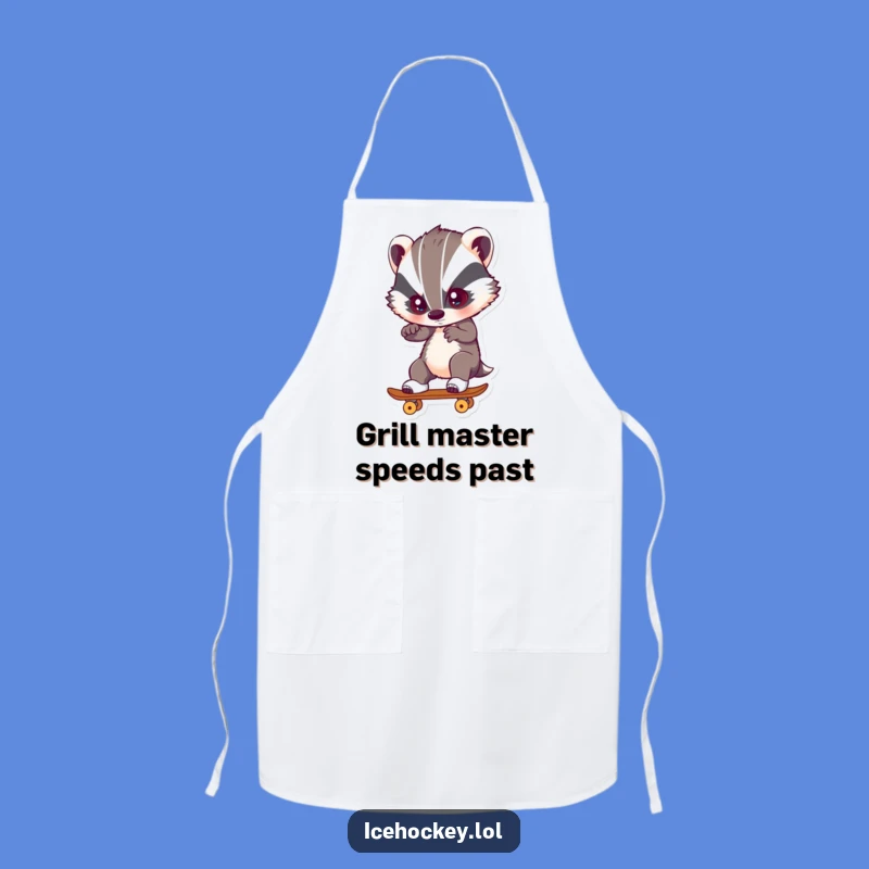 Funny Badger Skating Apron: Cook with Intense Focus Gift