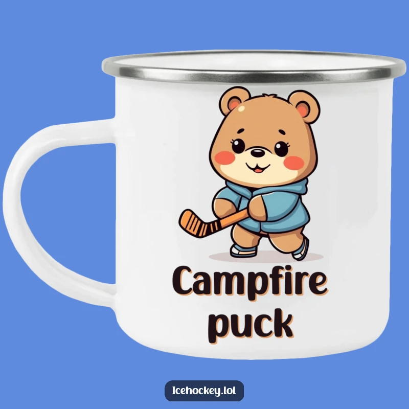 Funny Bear Camping Mug - Sturdy Determined Hockey Cup, Perfect Funny Gift