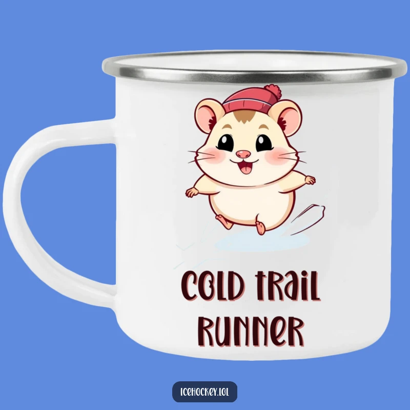 Funny Hamster Ice Skating Camping Mug: Speed & Smiles Outdoors