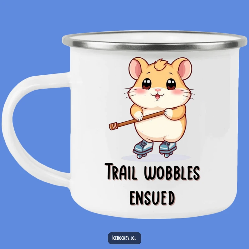 Funny Hamster Skater Camping Mug: Durable Rodent for Outdoor Fun