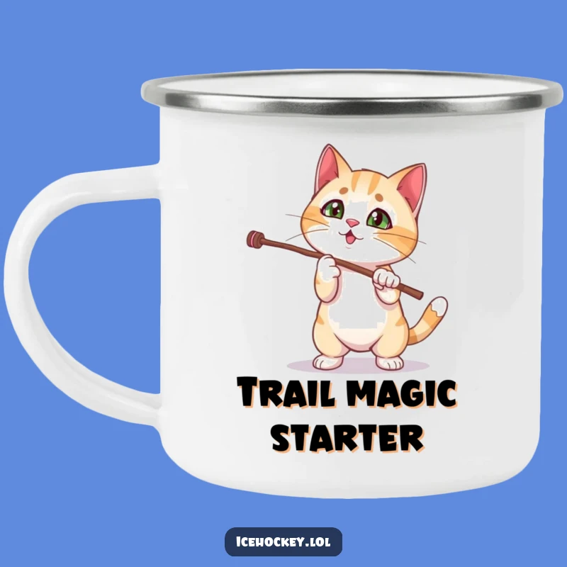 Funny Cat Magic Trick Camping Mug: Coffee & Comedy Outdoors