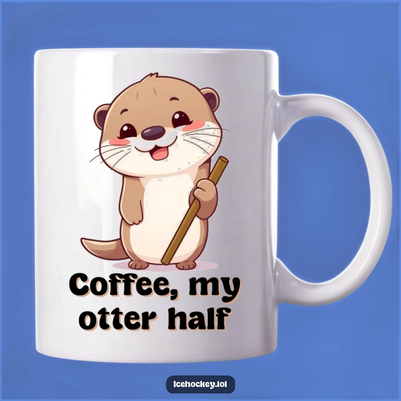 Funny Otter Ice Hockey Mug: A Hilarious Gift for Players and Fans.