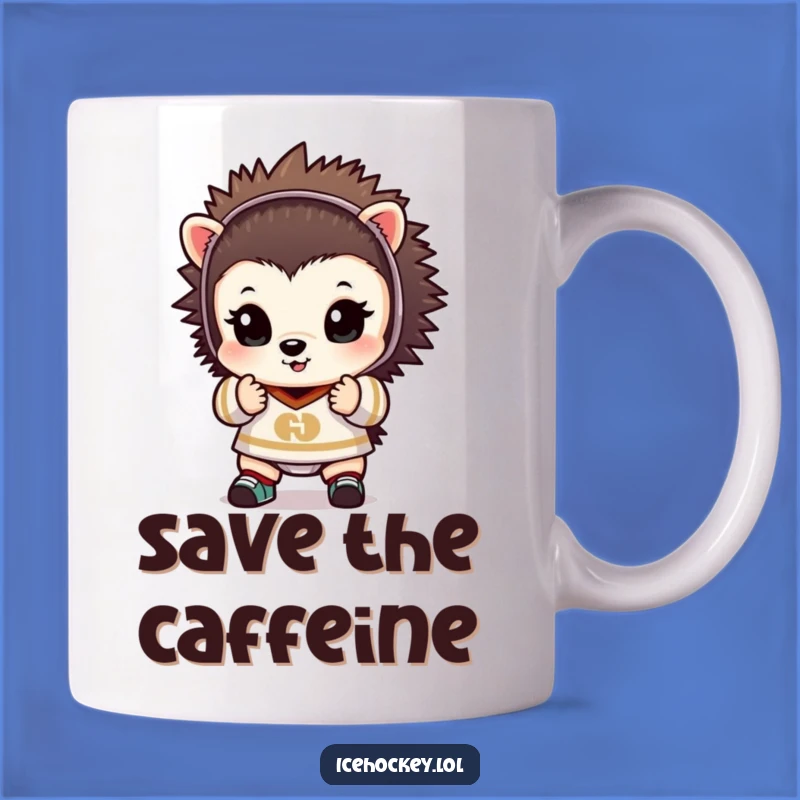 Funny Hedgehog Goalie Mug: Adorable Spiky Defender Ready to Save the Day
