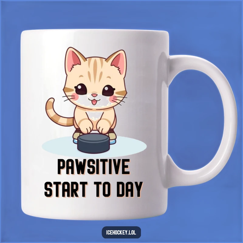 Funny Kitten Hockey Mug: Alert Goalie Save - Adorable Funny Gift for Cat Lovers