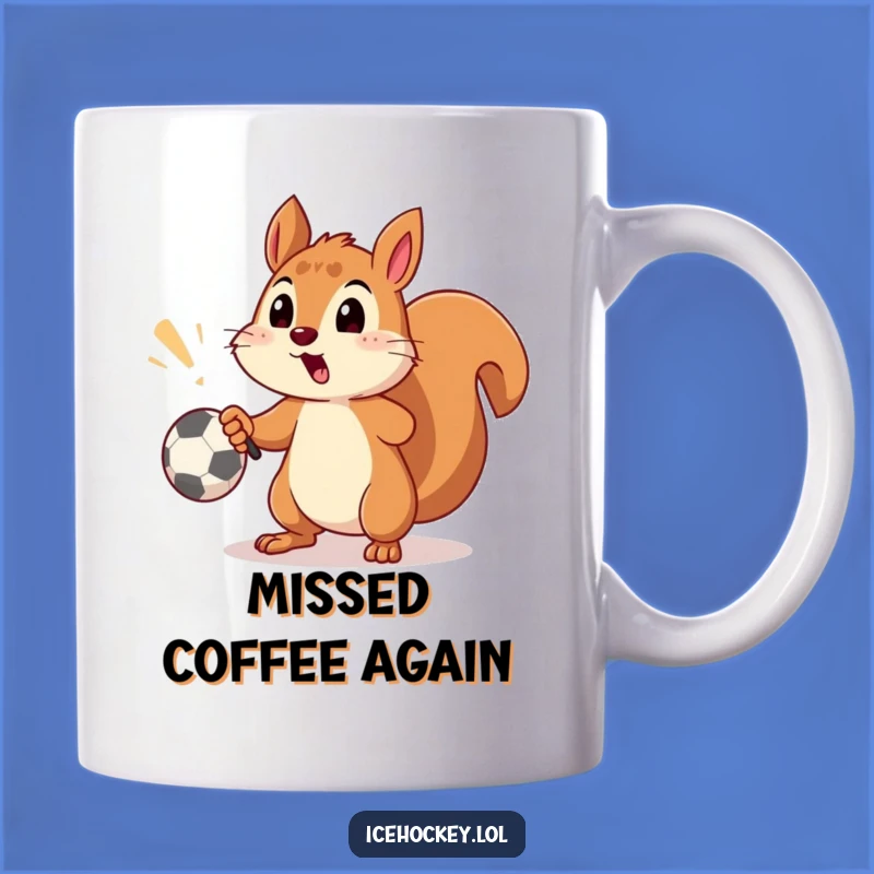 Funny Squirrel Soccer Mug - Surprised Goal Miss Gift