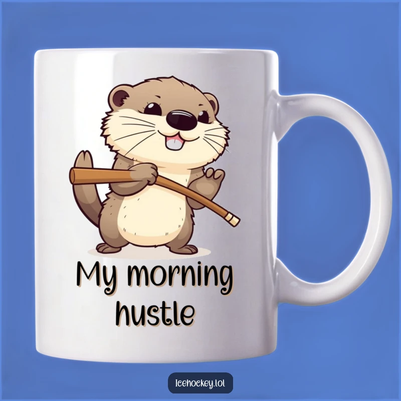 Funny Hockey Otter Mug: Aggressive Animal Gift for Fierce Fans