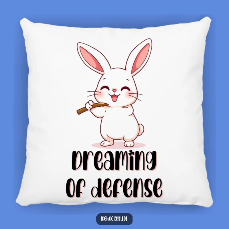 Funny Hockey Rabbit Pillow: Soft Happy Rabbit Checking, Cozy Funny Gift
