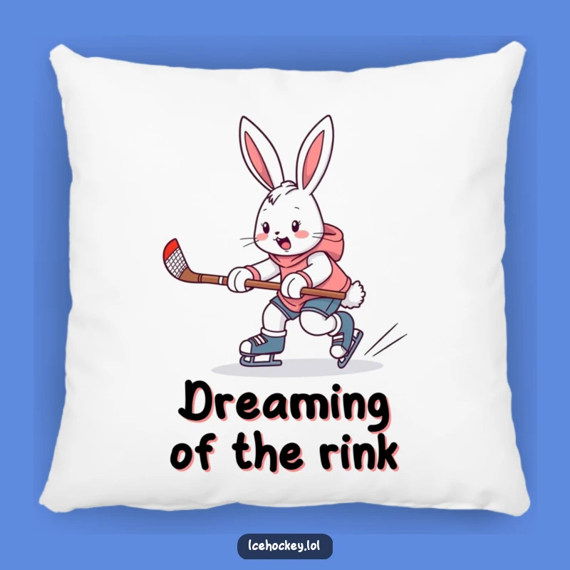 Funny Bunny Hockey Pillow, Comfy & Enthusiastic Decor Gift