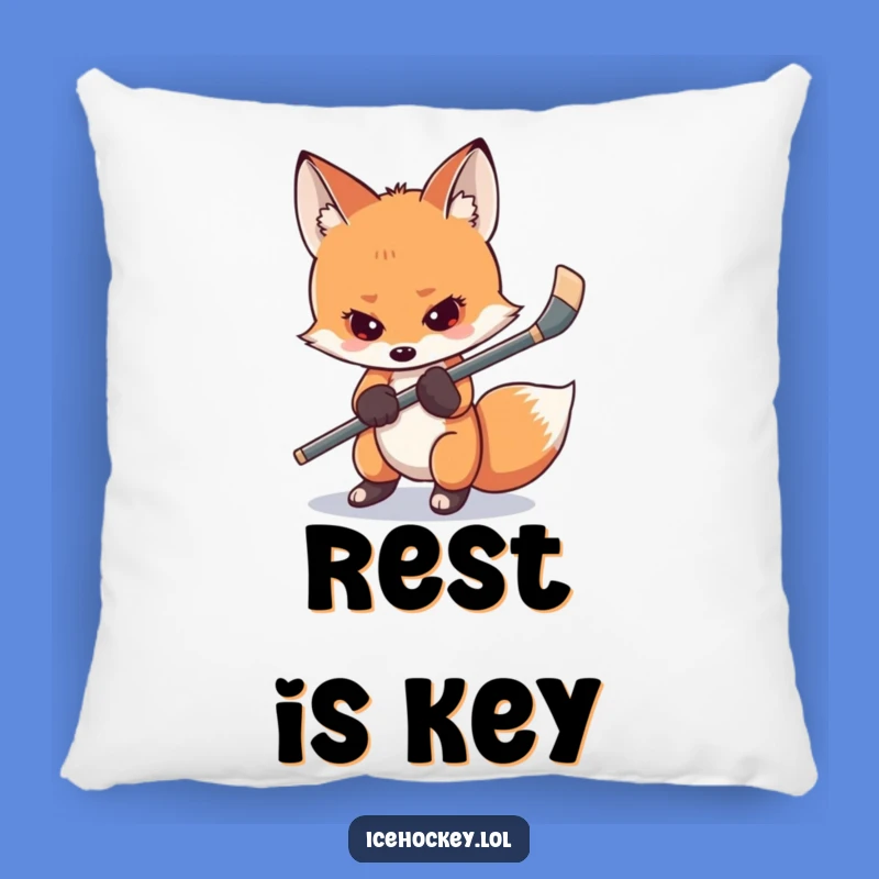 Funny Shy Fox Hockey Pillow - Cozy Game Day Companion, Adorable Gift
