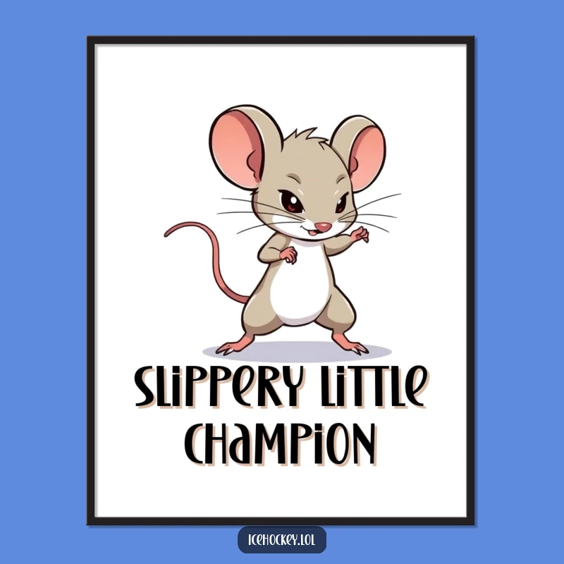 Funny Digital Art: Determined Mouse's Deking for Instant Hockey Decor