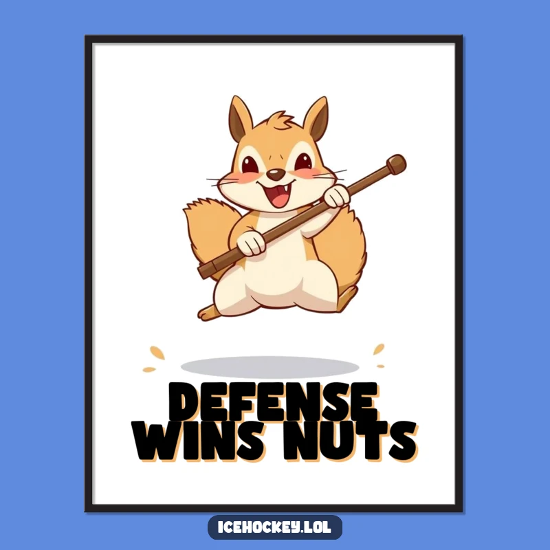 Funny Squirrel Goalie Digital Art: Cheerful Animal Blocking Shot, Instant Laughs, Downloadable Funny Gift