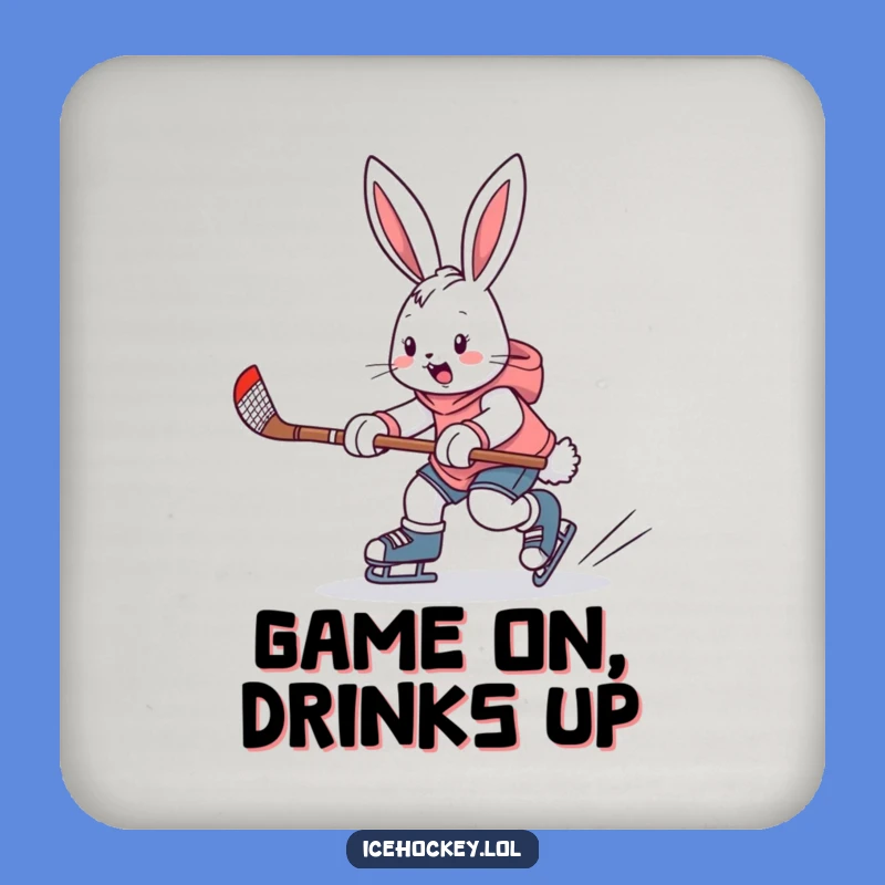 Funny Bunny Hockey Coaster, Hilarious Game Day Decor