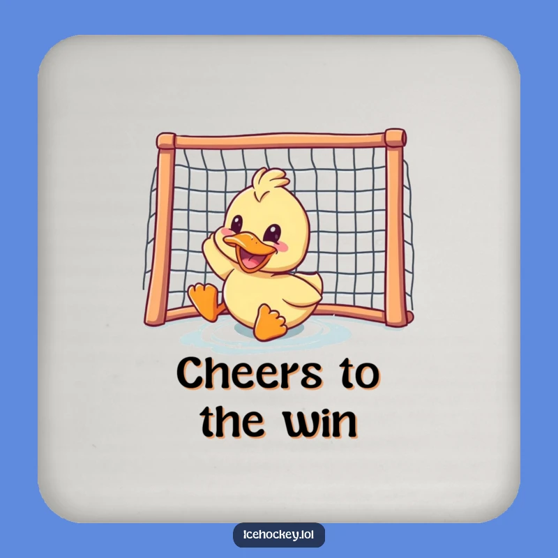Funny Duck Hockey Coaster: Protect Your Table with Hilarious Style!