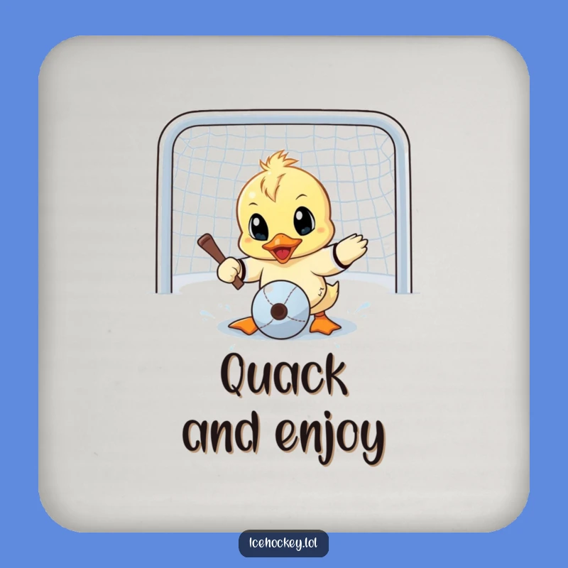 Funny Duck Goalie Coaster, Hilarious Decor for Determined Drinkers
