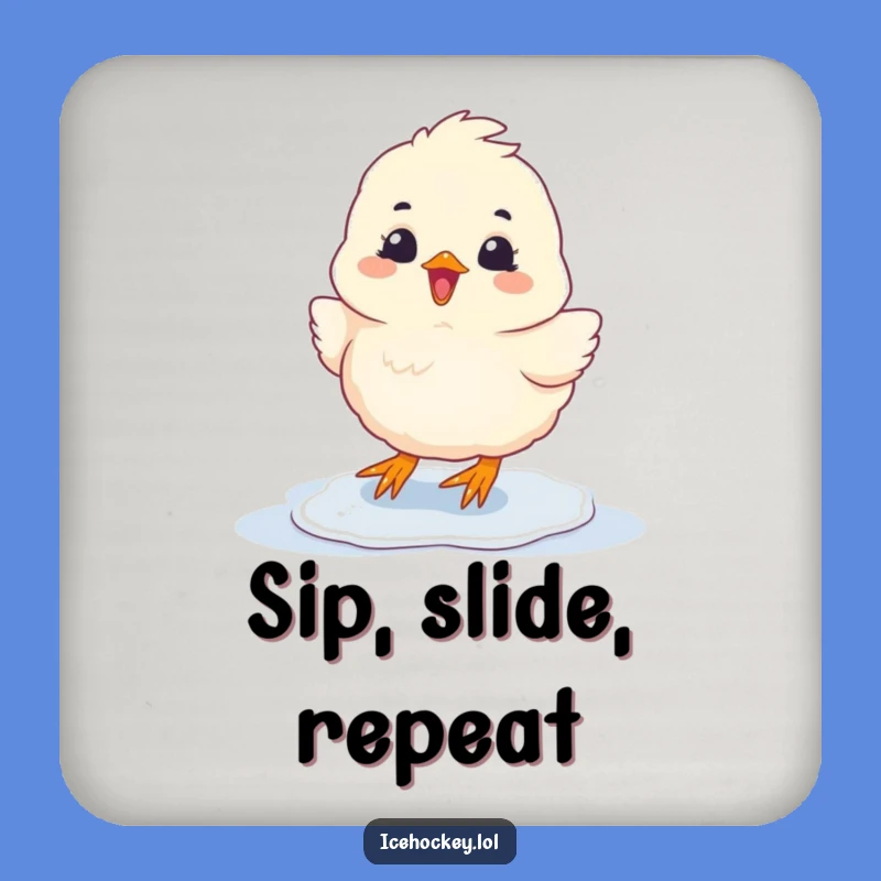 Funny Chick Sliding Coasters (Set of 4): Sip with Glee Gift