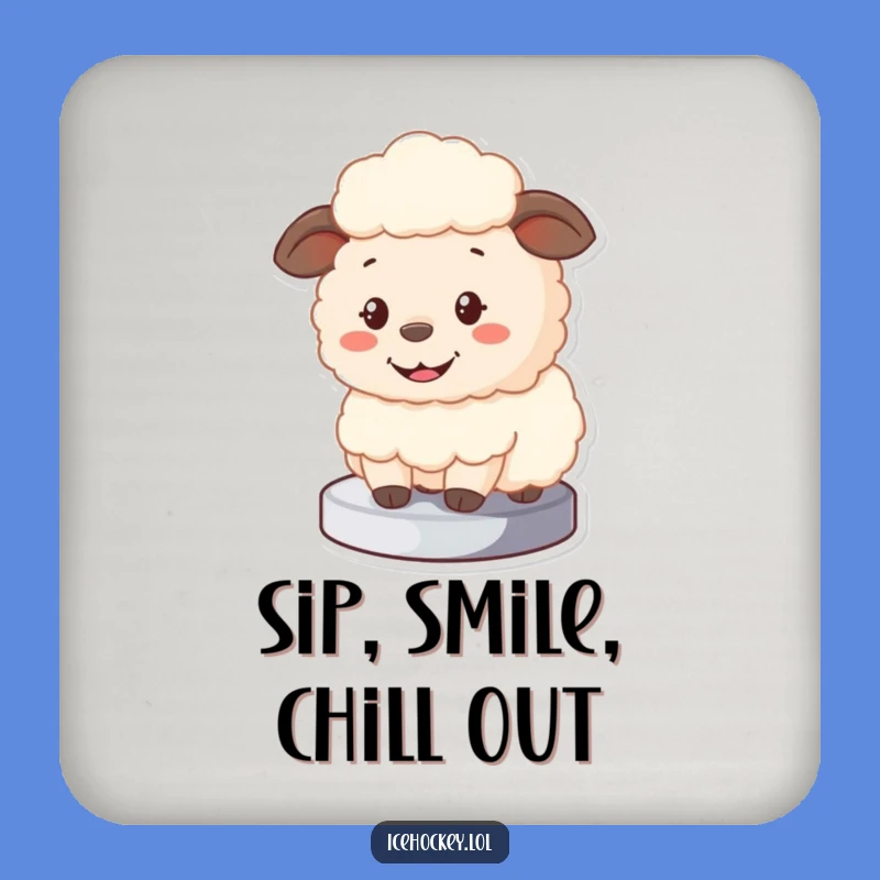 Funny Sheep Goalie Coaster - Cute Cartoon Drink Holder for Tables