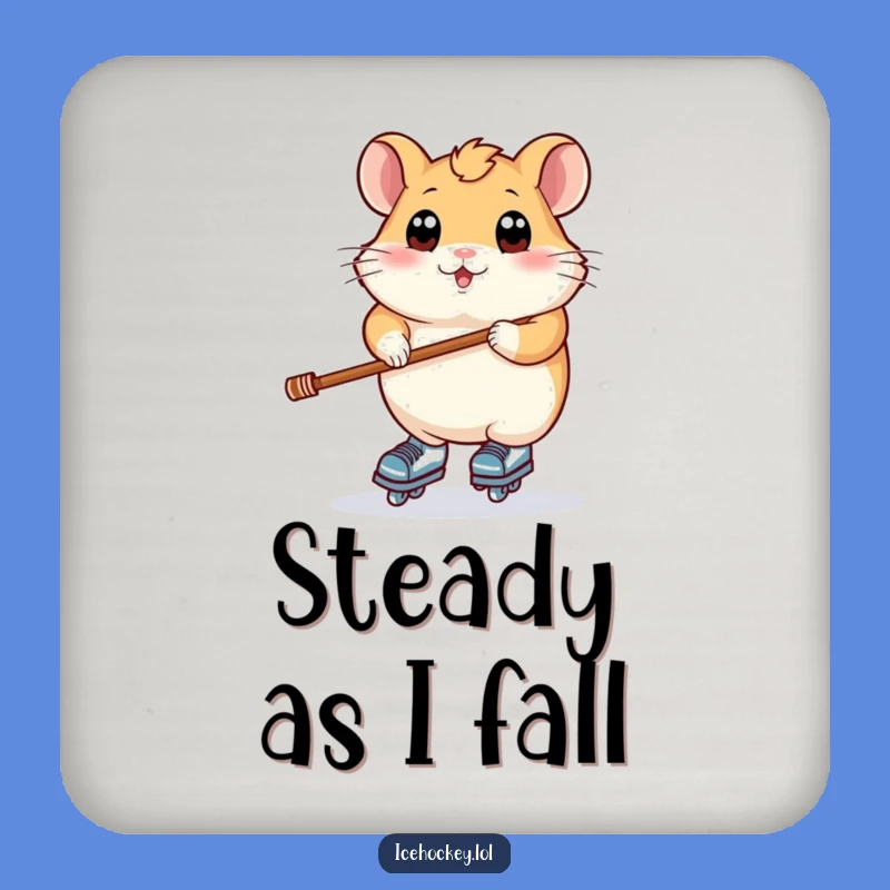Funny Hamster Skater Drink Coaster: Protect Surfaces with Balancing Rodent Art