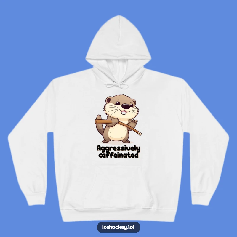 Cozy Funny Hockey Otter Hoodie: Warm Aggressive Animal Gift