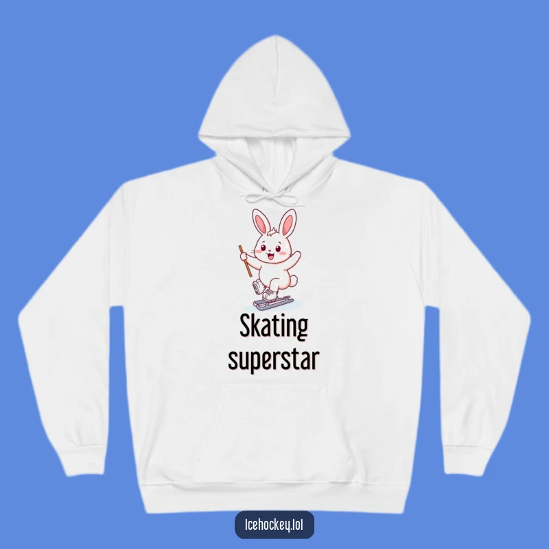 Funny Bunny Ice Skater Hoodie - Cozy & Cheerful, Ultimate Funny Gift