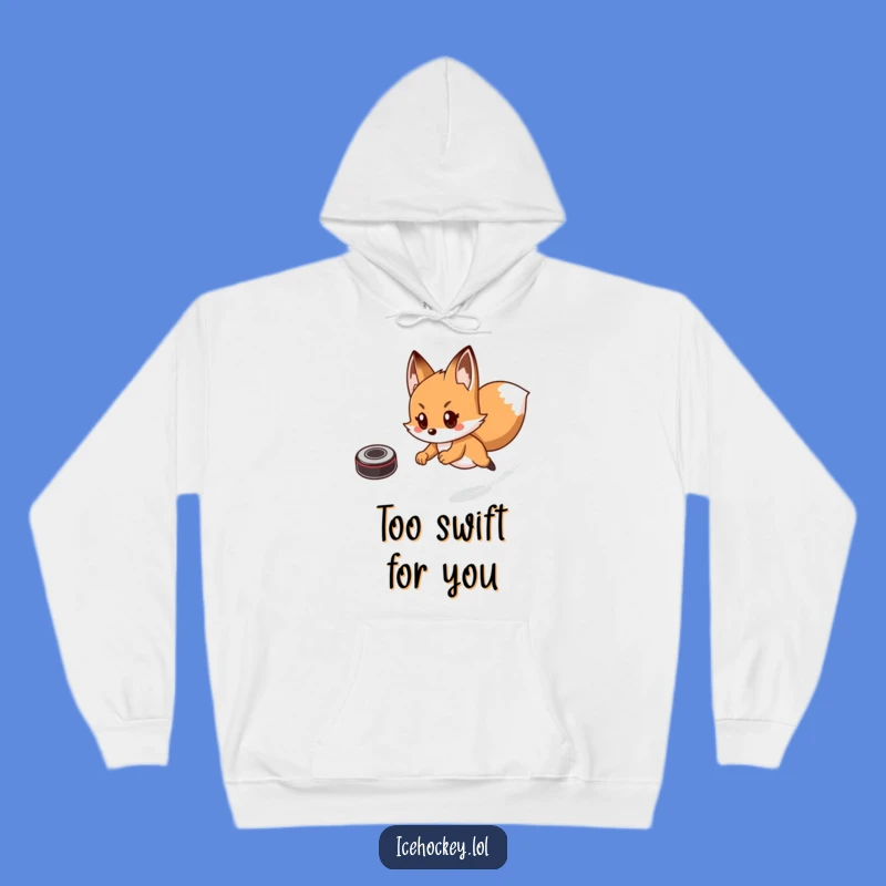 Funny Fox Hockey Hoodie: Cozy Comfort Meets Playful Arctic Fox Speed - Ideal Funny Gift