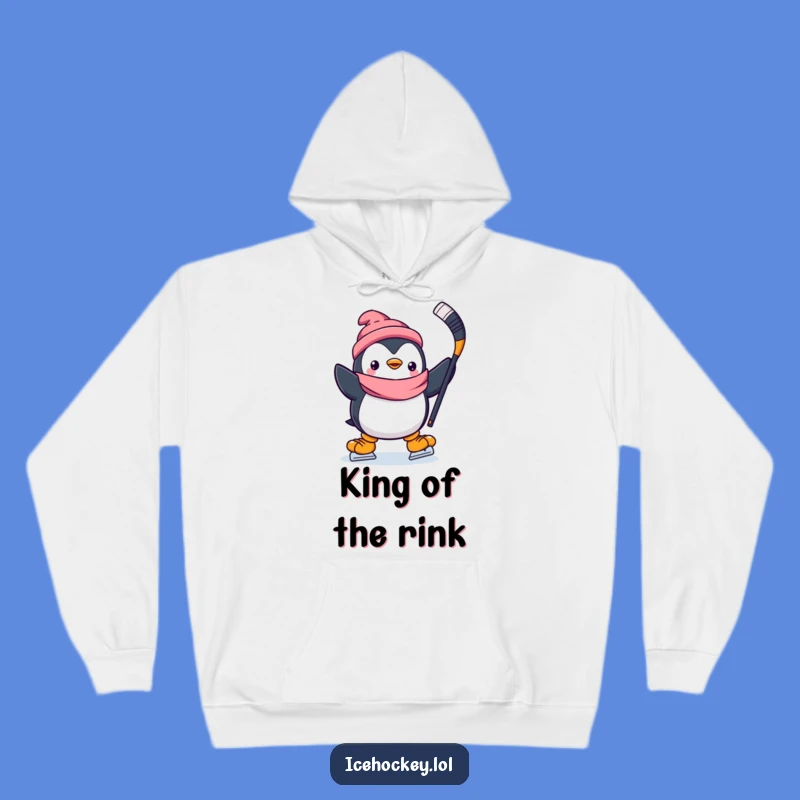 Funny Penguin Hockey Hoodie: Cozy Warmth with a Happy Skater - Ideal Funny Gift
