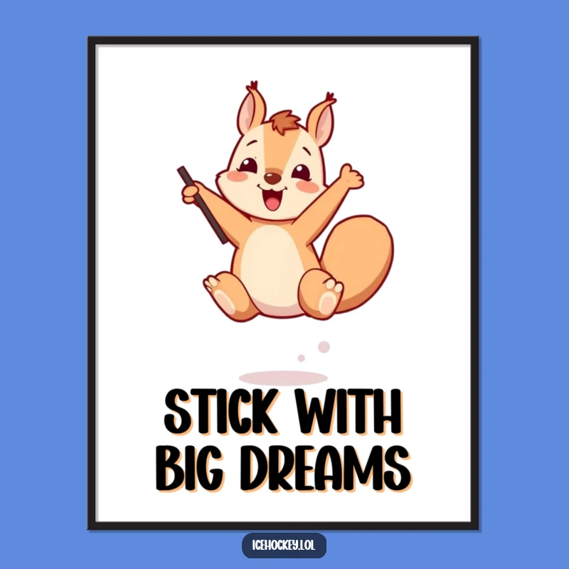 Free Printable Funny Wall Art: Cheerful Leaping Squirrel for Downloadable Whimsy