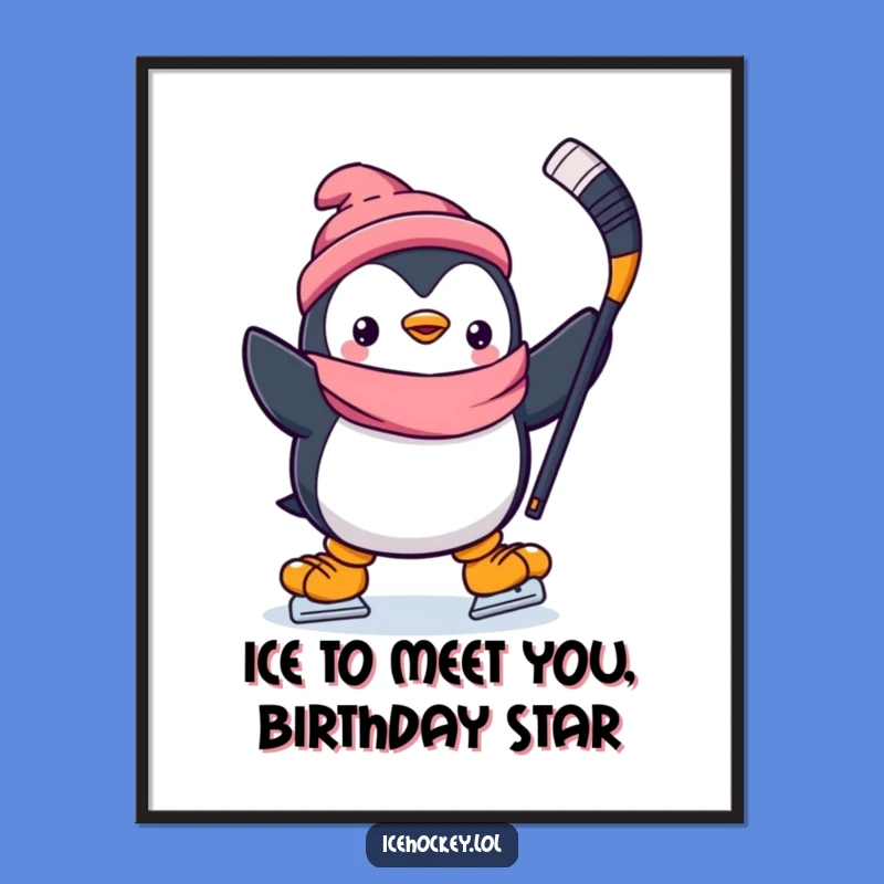 Free Printable Penguin Hockey Wall Art, Downloadable DIY Decor for Ice Lovers