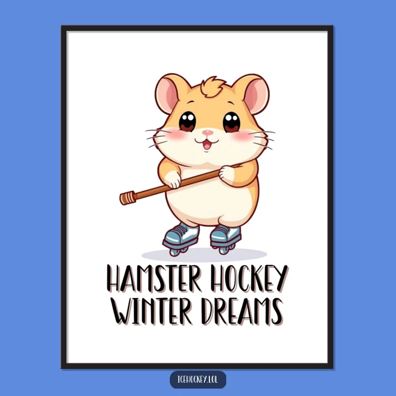 Free Printable Wall Art: Hamster on Skates, Funny Balancing Act Decor