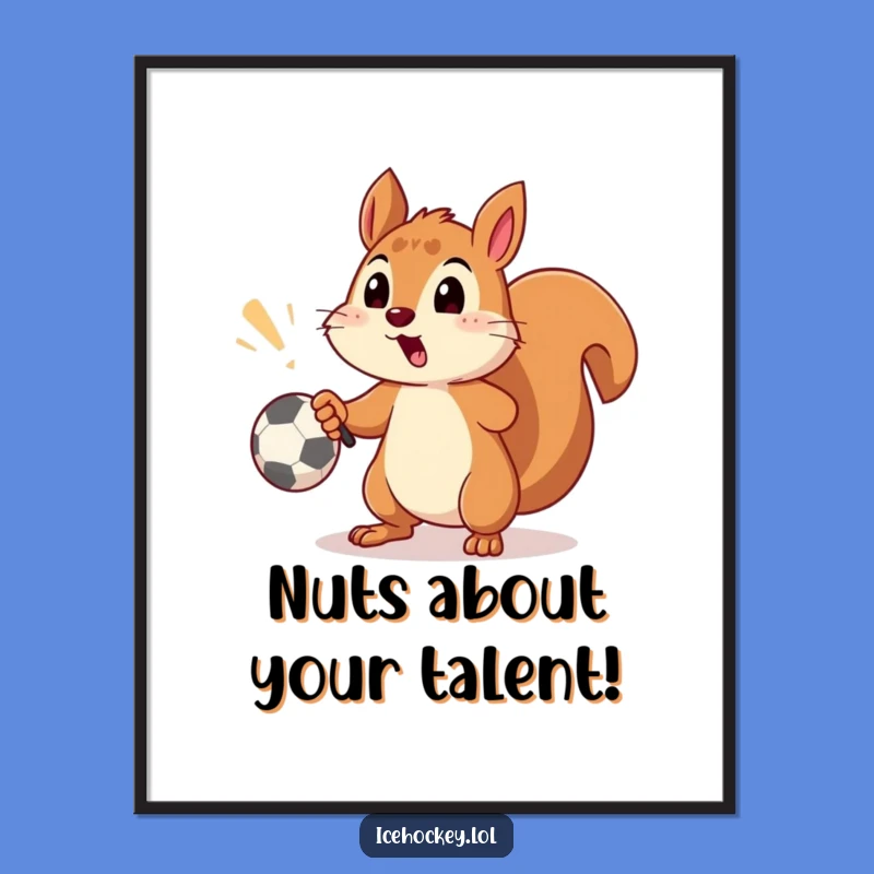Funny Free Printable Squirrel Wall Art: Humorous Downloadable Gift for Hockey Lovers