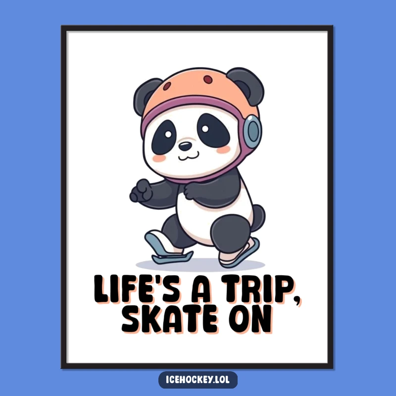 Funny Free Printable Wall Art: Panda Skate Tumble - Whimsical Downloadable Decor!