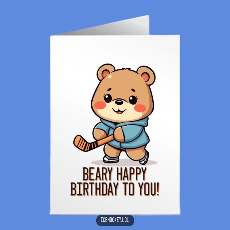 Free Printable Birthday Card: Hockey Bear Action for a Fun Downloadable Gift!
