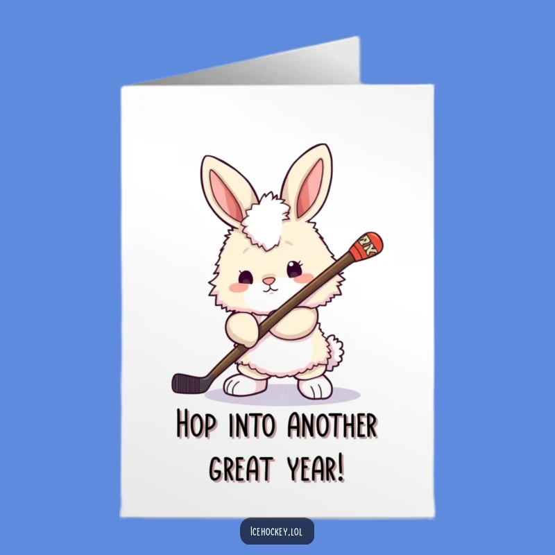 Free Printable Birthday Card: Bunny Ready to Play - Funny Downloadable Gift!