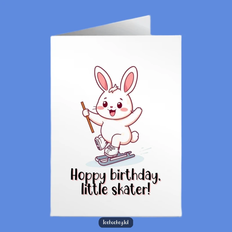 Free Printable Birthday Card: Cheerful Bunny Skater, Downloadable Fun!