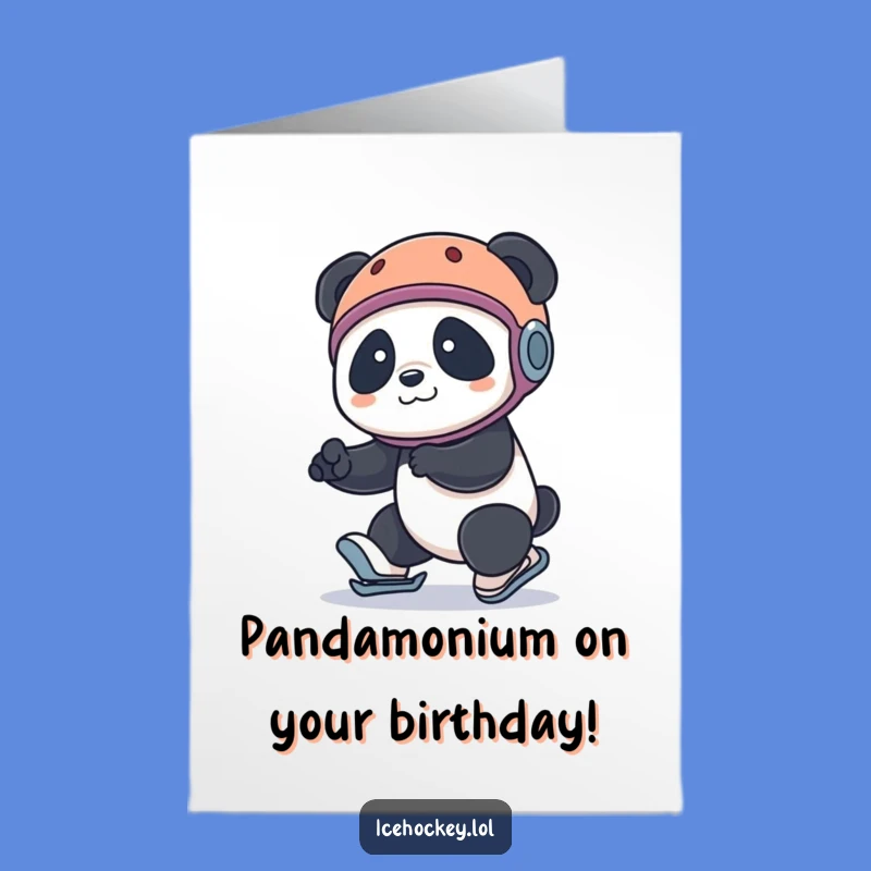 Free Printable Birthday Card: Panda Skate Fail - Funny Downloadable Gift!