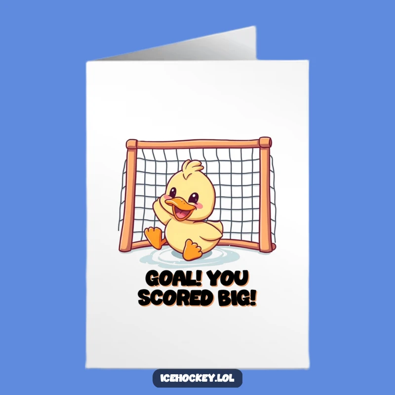 Free Printable Congrats Card: Delighted Duck Scores! - Funny Downloadable Gift!