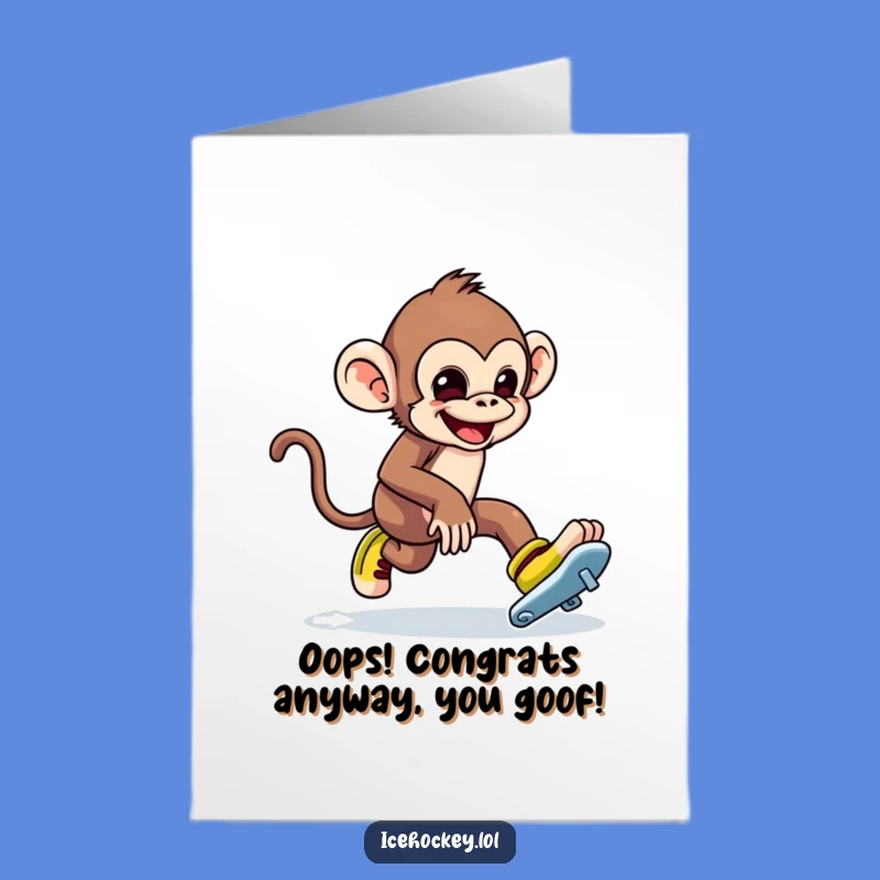 Free Printable Congrats Card: Monkey's Tumble for a Funny Downloadable Gift