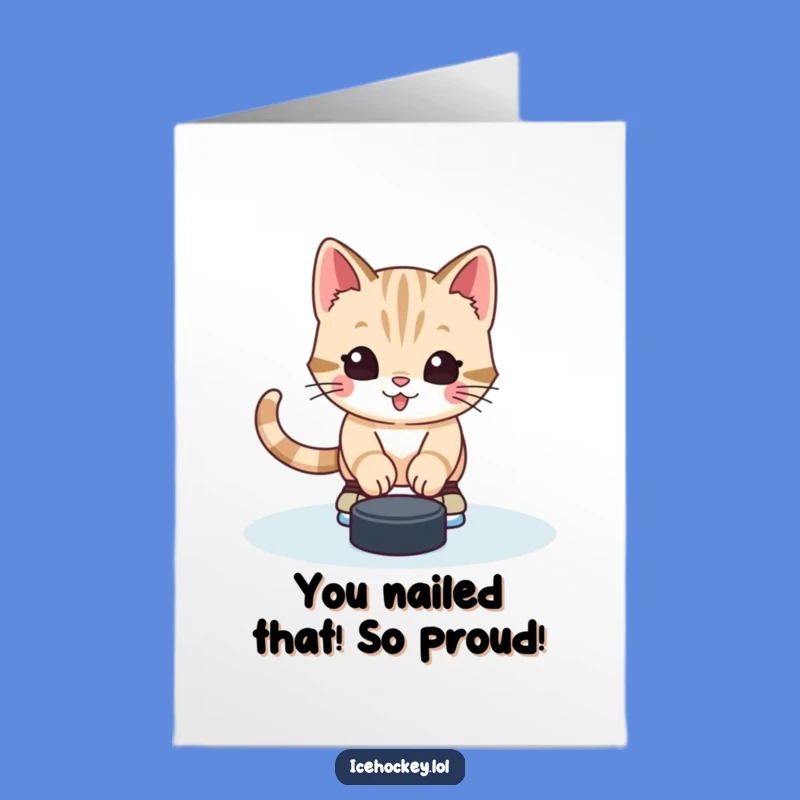 Free Printable Kitten Hockey Congrats Card - Cute Funny Downloadable Gift