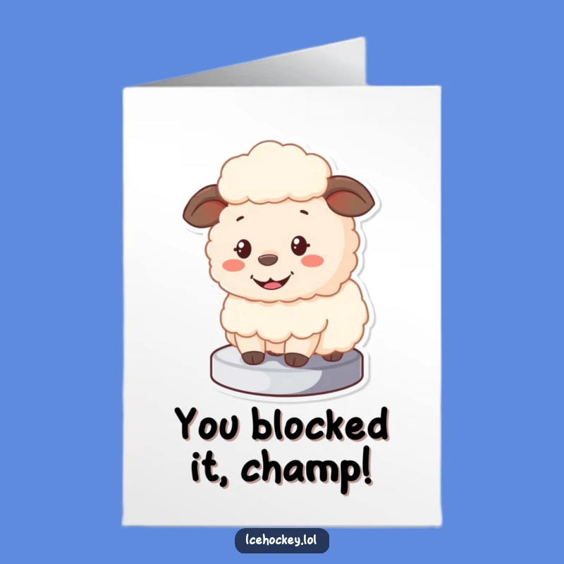 Free Printable Sheep Hockey Card: Funny Congratulations Downloadable Gift for Wins