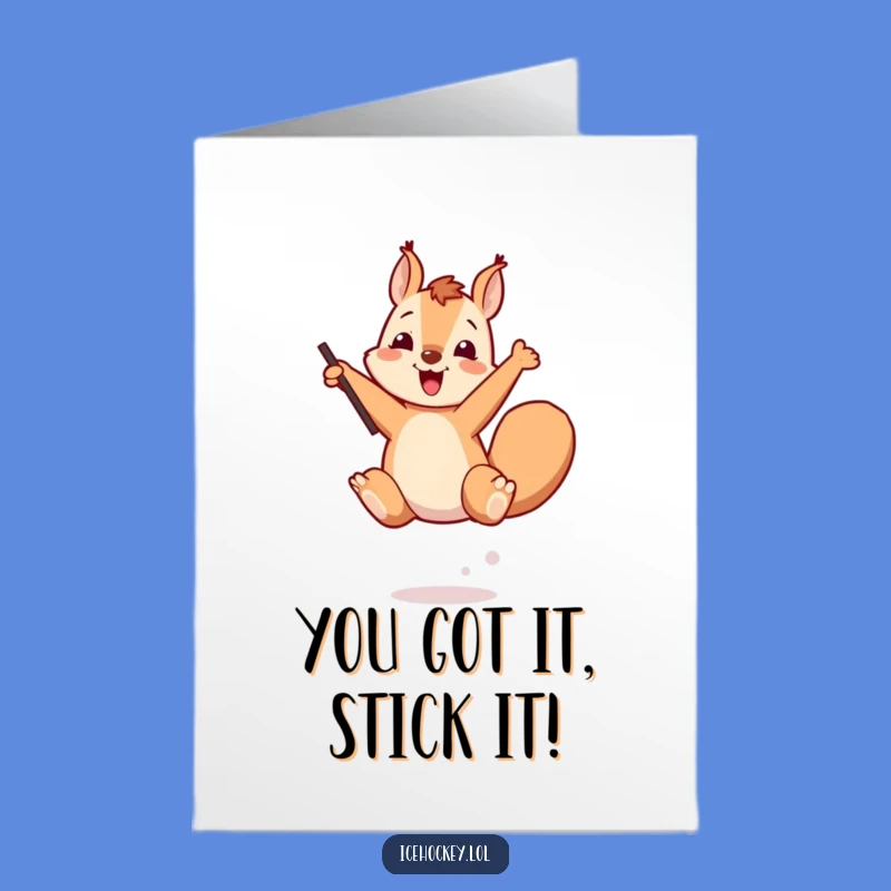 Free Printable Congratulations Card: Energetic Squirrel for Celebrating Big Wins