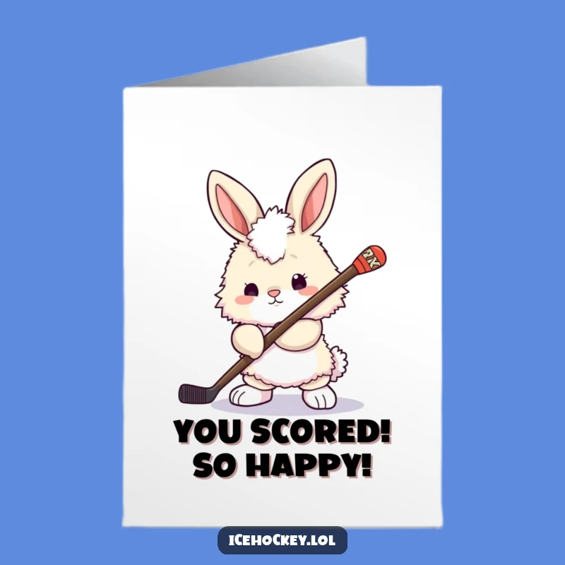 Free Printable Congrats Card: Bunny Scores! - Funny Downloadable Gift!