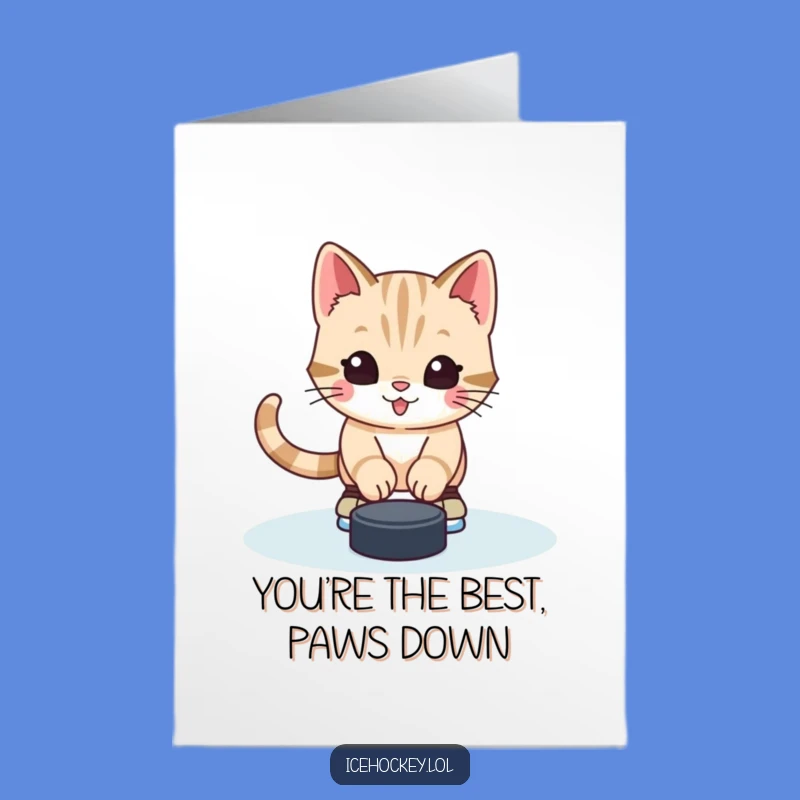 Free Printable Kitten Hockey Thank You Card - Cute Funny Downloadable Gift