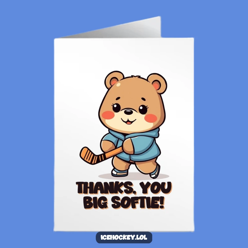 Free Printable Thank You Card: Hockey Bear Thanks for a Cool Downloadable Gift!