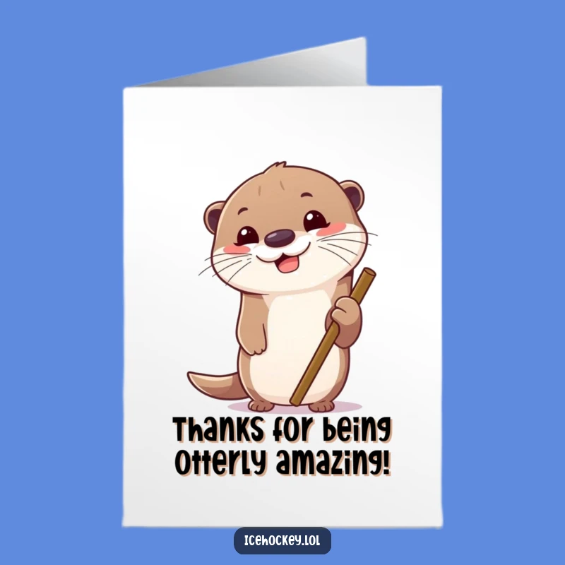 Free Printable Thank You Card: Otter's Game Face for a Downloadable Gift