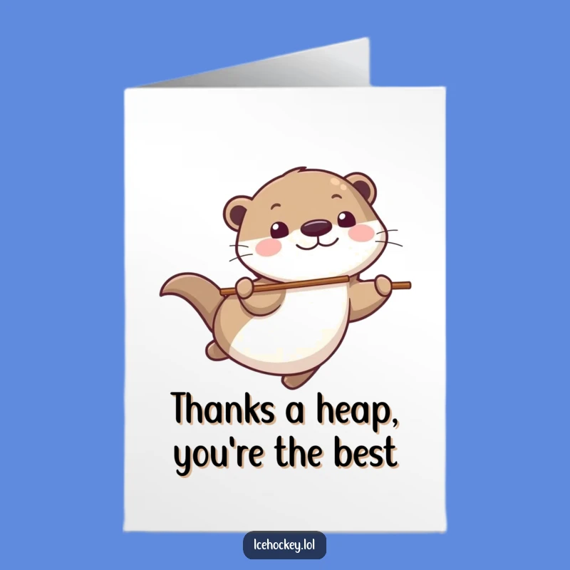 Free Printable Thank You Card: Otter Gliding, Express Thanks Joyfully